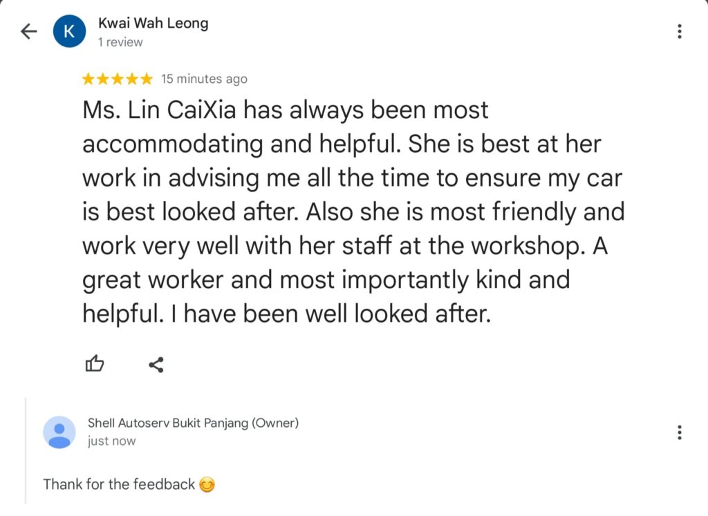 A Satisfied Customer's Raving Testimonial for Our Car Services in Singapore