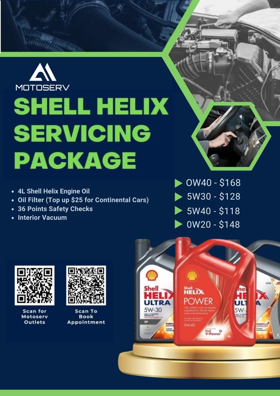 Shell Helix Autoserv Shell Helix Car Servicing Package Singapore | Motoserv Engine Oil Service