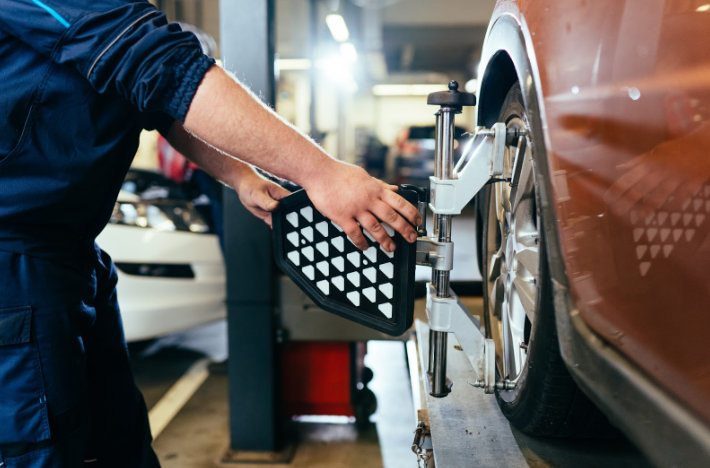 wheel balancing being processed