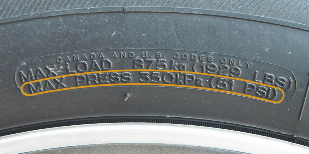 Location Of Max Tyre Pressure