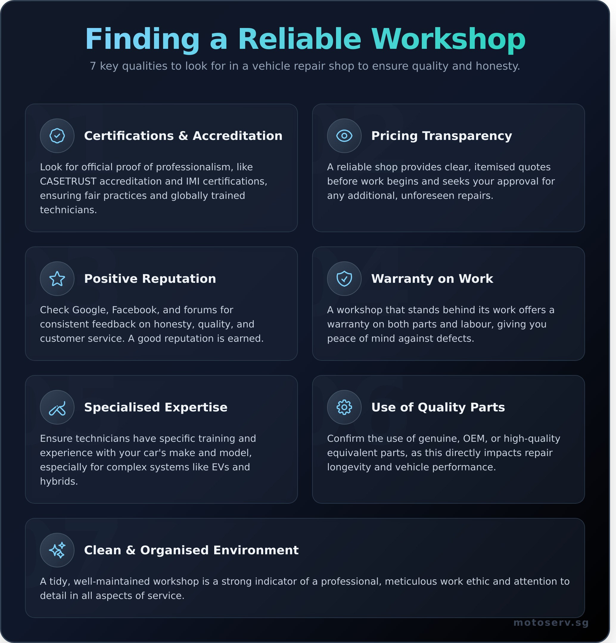 How to Choose the Right Vehicle Repair Shop in Singapore: A Complete Guide - Infographic